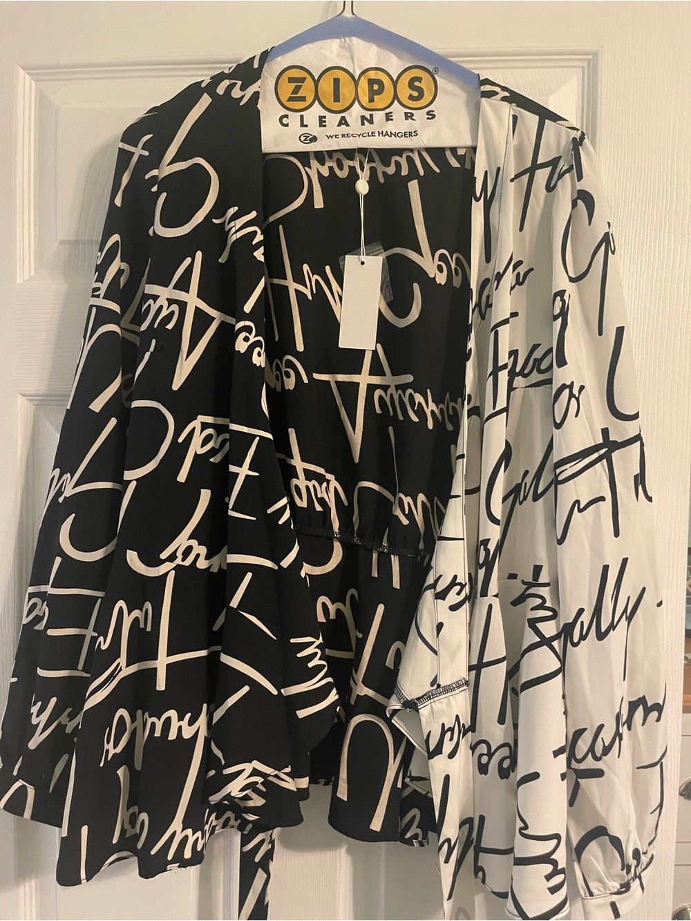 Necessary Clothing Black & White Script A-Line Skirt